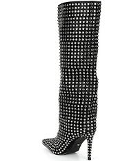 Azalea Wang Lis Rhinestone Tall Stiletto Boots