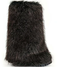 Azalea Wang Lisboa Faux Fur Fold Over Lug Sole Tall Boots