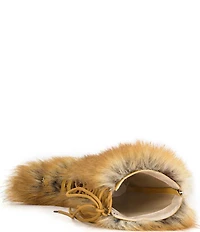 Azalea Wang Lourdanne Faux Fur Lace Up Stiletto Boots