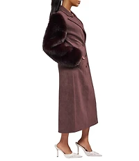 Azalea Wang Lurielle Faux Suede Lapel Neck Faux Fur Long Sleeve Trench Coat