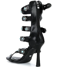 Azalea Wang Macaw Turquoise Buckle Gladiator Dress Sandals