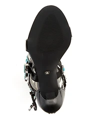 Azalea Wang Macaw Turquoise Buckle Gladiator Dress Sandals