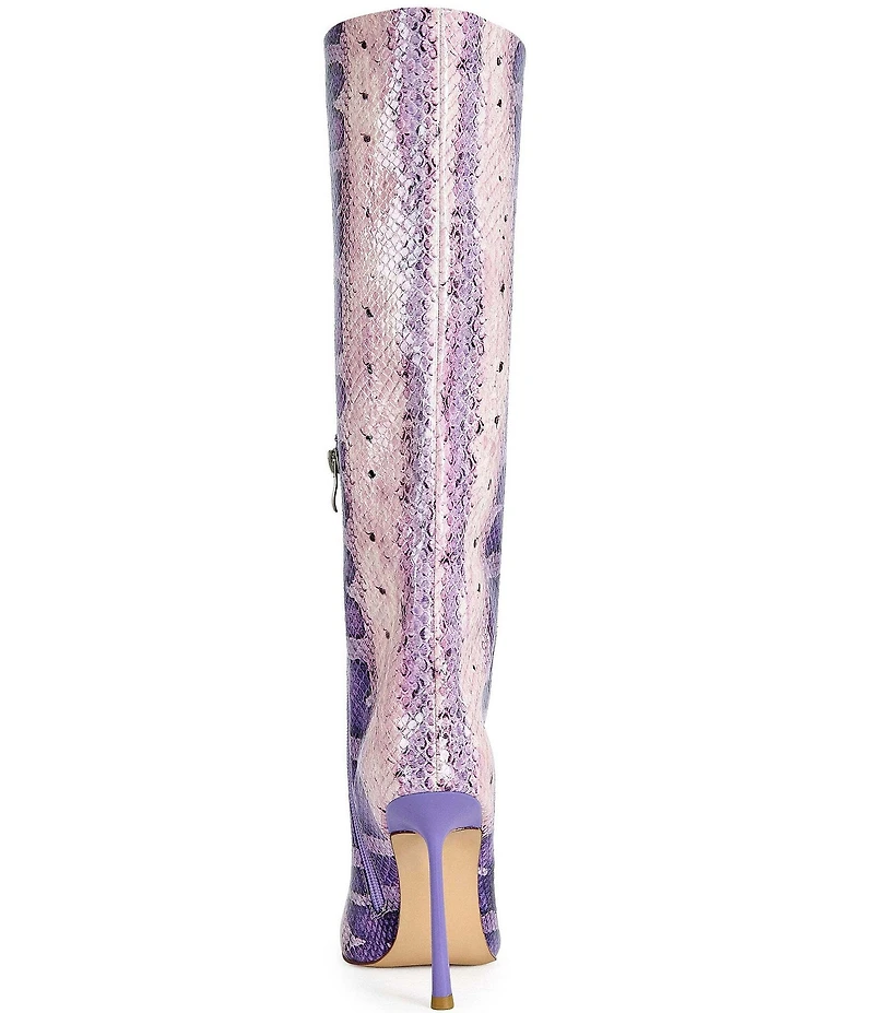 Azalea Wang Madeye Snake Print Stiletto Boots