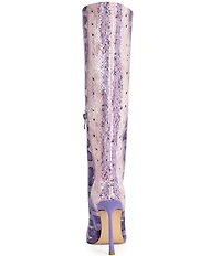 Azalea Wang Madeye Snake Print Stiletto Boots