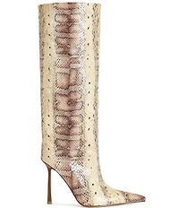 Azalea Wang Madeye Snake Print Stiletto Boots