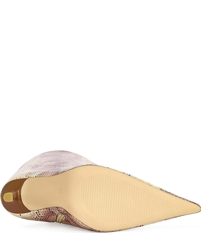 Azalea Wang Madeye Snake Print Stiletto Boots