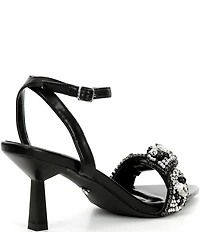 Azalea Wang Mael Rhinestone and Pearl Ornamented Dress Sandals