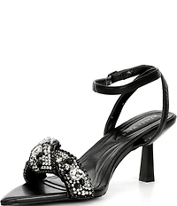 Azalea Wang Mael Rhinestone and Pearl Ornamented Dress Sandals