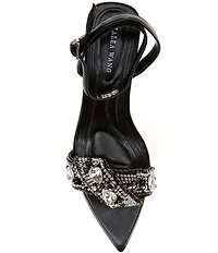 Azalea Wang Mael Rhinestone and Pearl Ornamented Dress Sandals