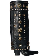 Azalea Wang Mahmoud Ornamented Foldover Boots