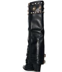 Azalea Wang Mahmoud Ornamented Foldover Boots