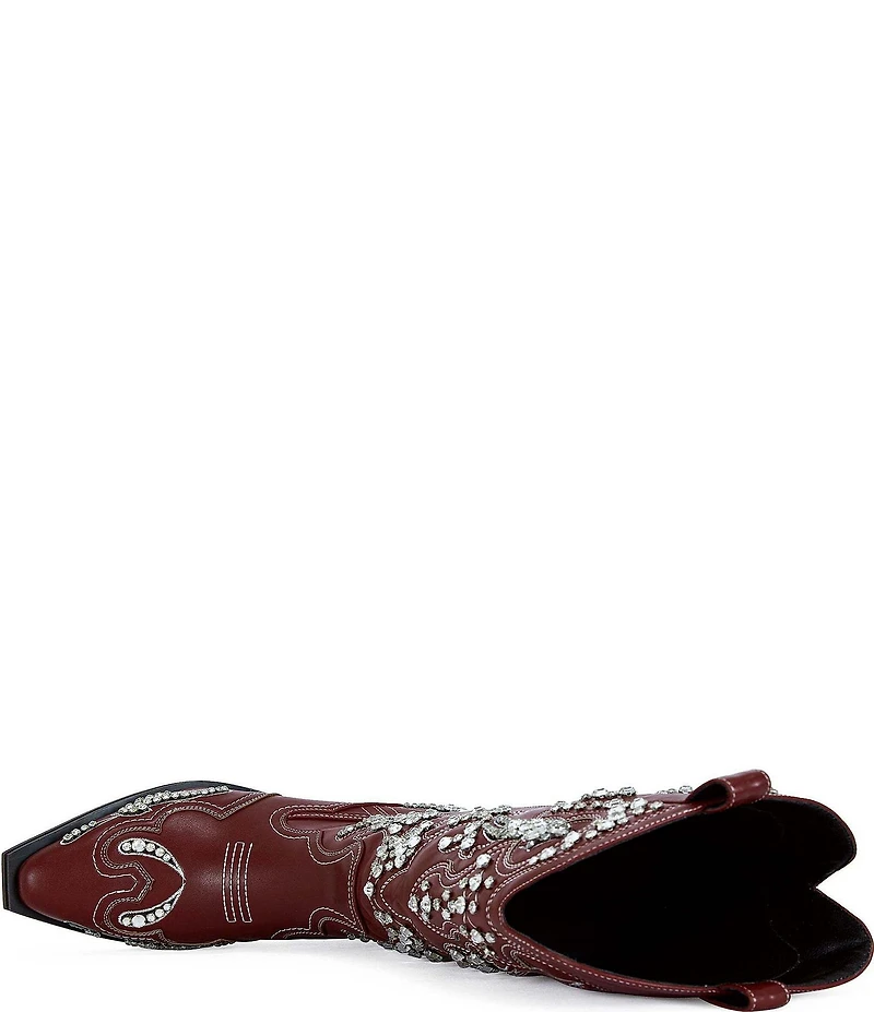 Azalea Wang Maisie Rhinestone Studded Western Boots
