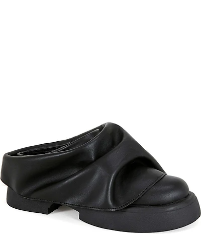 Azalea Wang Maitye Scrunched Overlay Platform Loafer Mules