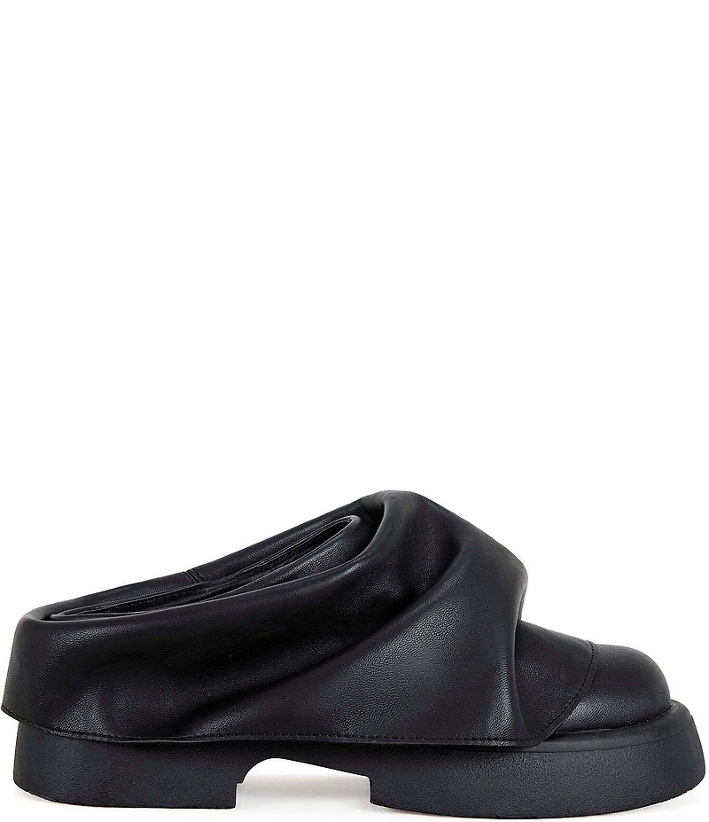Azalea Wang Maitye Scrunched Overlay Platform Loafer Mules