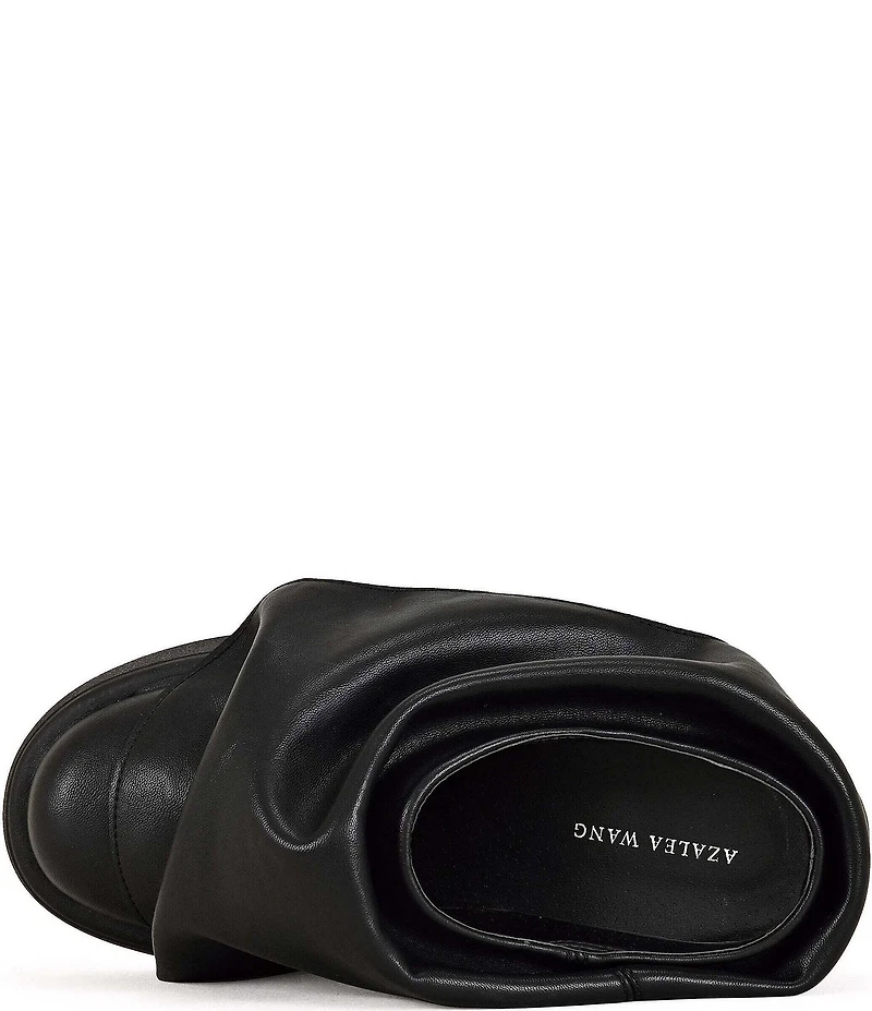 Azalea Wang Maitye Scrunched Overlay Platform Loafer Mules
