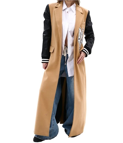Azalea Wang Malone Solid Notch Collar Midweight Button Front Maxi Jacket