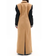 Azalea Wang Malone Solid Notch Collar Midweight Button Front Maxi Jacket