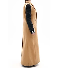 Azalea Wang Malone Solid Notch Collar Midweight Button Front Maxi Jacket