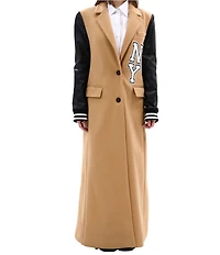 Azalea Wang Malone Solid Notch Collar Midweight Button Front Maxi Jacket