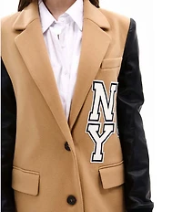 Azalea Wang Malone Solid Notch Collar Midweight Button Front Maxi Jacket