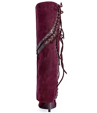 Azalea Wang Mantegna Laced Fold Over Shaft Wedge Tall Boots