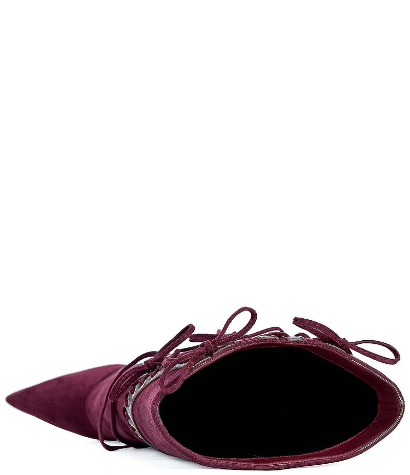 Azalea Wang Mantegna Laced Fold Over Shaft Wedge Tall Boots