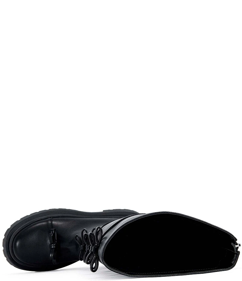 Azalea Wang Marguerite Mini Bow Lug Sole Moto Boots