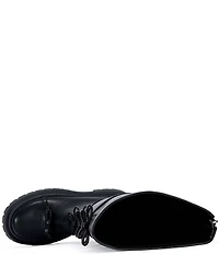 Azalea Wang Marguerite Mini Bow Lug Sole Moto Boots