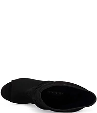 Azalea Wang Marin Slouch Shaft Sculpted Wedge Open Toe Mid Shooties