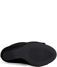 Azalea Wang Marin Slouch Shaft Sculpted Wedge Open Toe Mid Shooties