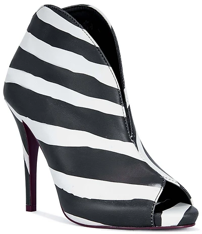 Azalea Wang Marisol Zebra Print Peep Toe Ankle Booties
