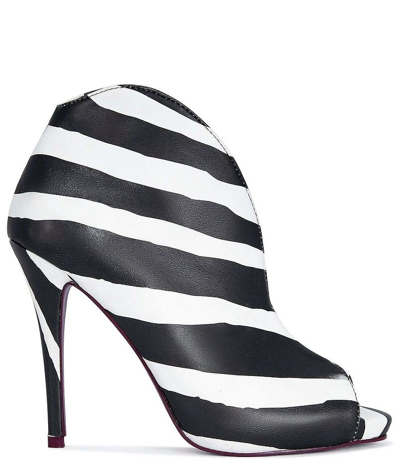 Azalea Wang Marisol Zebra Print Peep Toe Ankle Booties