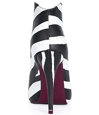 Azalea Wang Marisol Zebra Print Peep Toe Ankle Booties