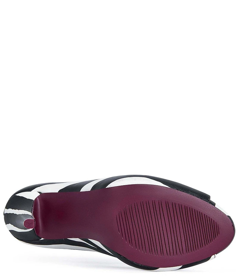 Azalea Wang Marisol Zebra Print Peep Toe Ankle Booties