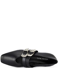 Azalea Wang Marius Western Buckle Double Strap Mary Jane Ballet Flats