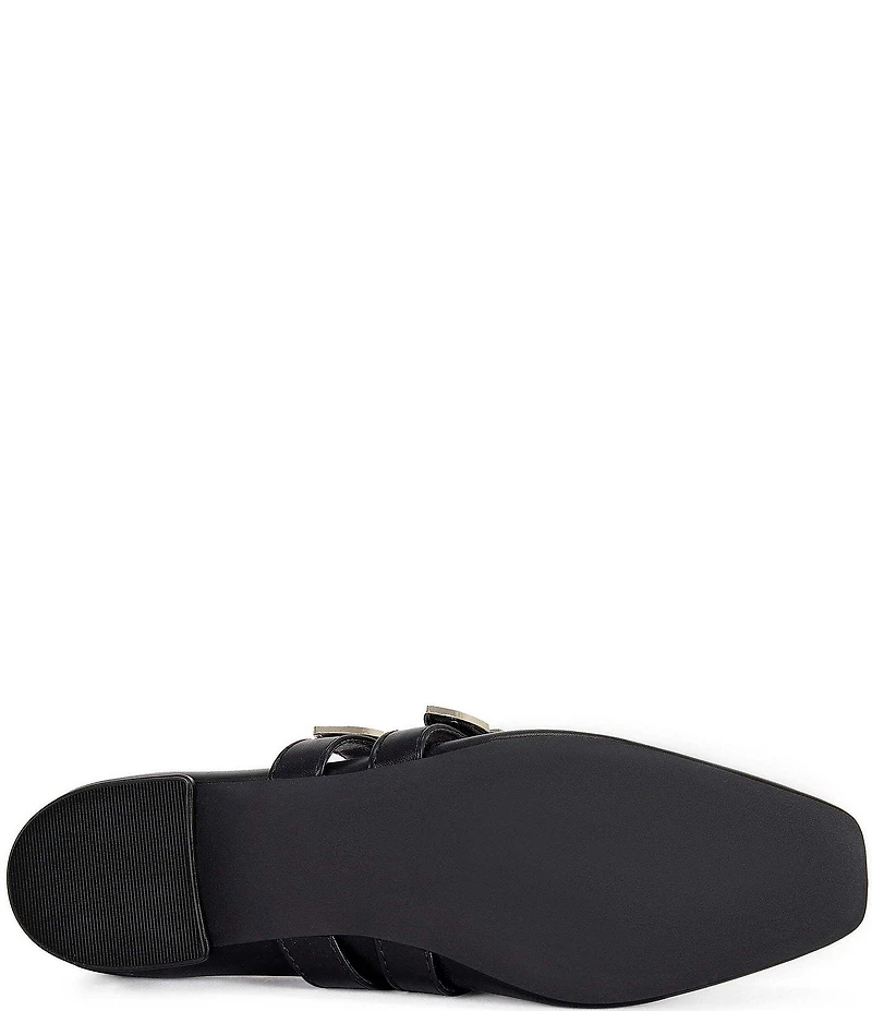 Azalea Wang Marius Western Buckle Double Strap Mary Jane Ballet Flats