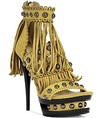 Azalea Wang Marova Studded Fringed Platform Sandals