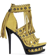 Azalea Wang Marova Studded Fringed Platform Sandals