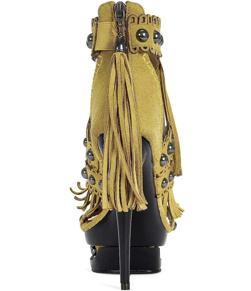 Azalea Wang Marova Studded Fringed Platform Sandals
