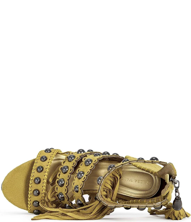 Azalea Wang Marova Studded Fringed Platform Sandals