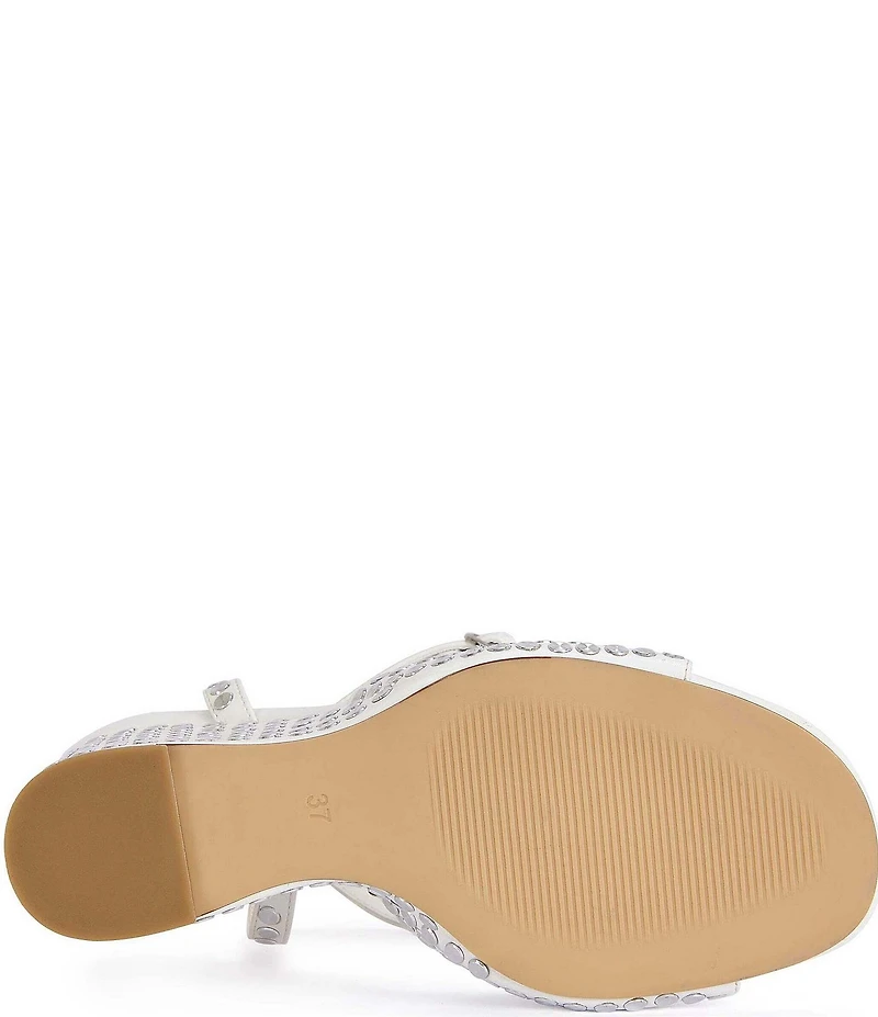 Azalea Wang Matteus Ankle Strap Studded Wedge Sandals