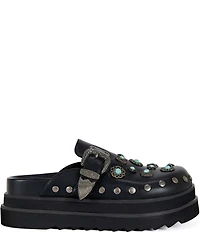 Azalea Wang Mavis Studded Buckle Strap Platform Mules