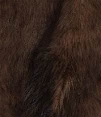 Azalea Wang Memphis Brown Faux Fur Shawl Collar Zip Front Bomber Jacket