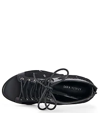 Azalea Wang Mirona Studded Open Toe Lace Up Booties