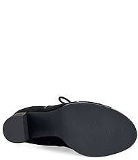 Azalea Wang Mirona Studded Open Toe Lace Up Booties