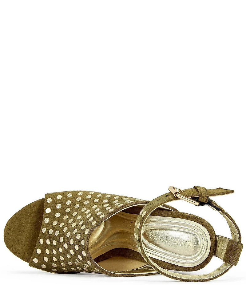 Azalea Wang Mirova Studded Ankle Strap Platform Wedge Sandals