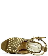 Azalea Wang Mirova Studded Ankle Strap Platform Wedge Sandals