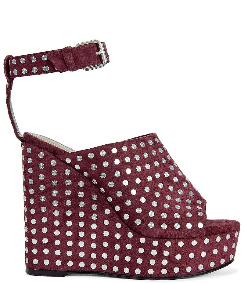Azalea Wang Mirova Studded Ankle Strap Platform Wedge Sandals