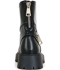 Azalea Wang Mohsen Dipped Shaft Zipper Moto Booties