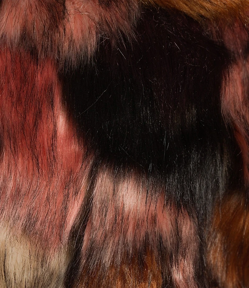 Azalea Wang Molly Retro Faux Fur Shawl Collared Oversize Crop Jacket